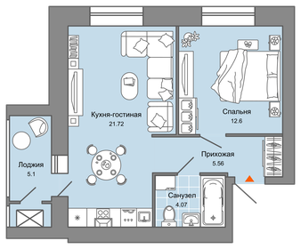 Квартира 47 м², 2-комнатная - изображение 1