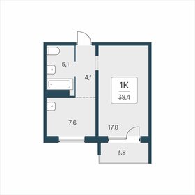Квартира 38,4 м², 1-комнатная - изображение 1
