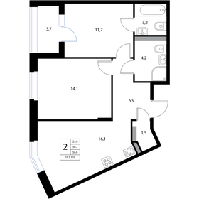 58,2 м², 2-комнатная квартира 16 000 000 ₽ - изображение 86