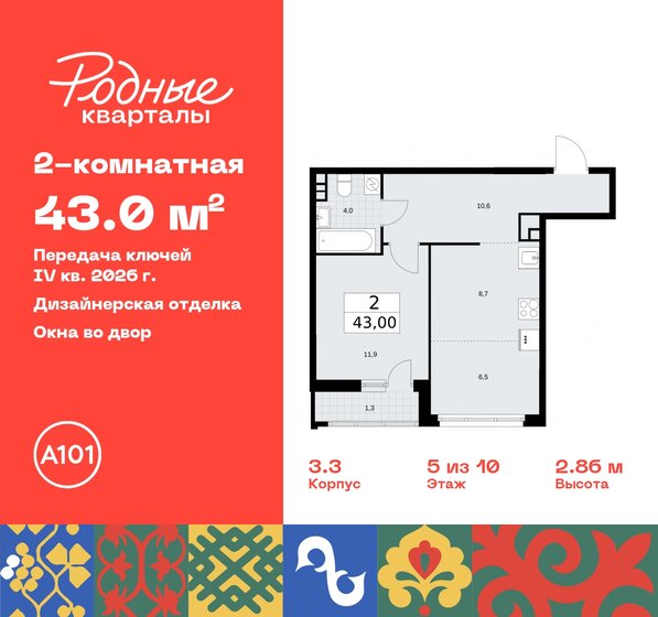 43 м², 2-комнатная квартира 8 997 170 ₽ - изображение 31