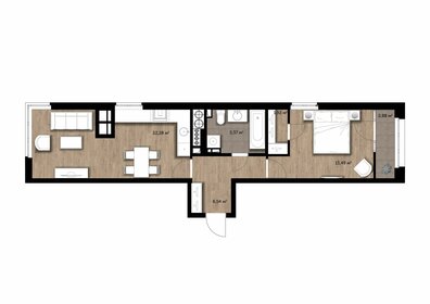 Квартира 51 м², 1-комнатная - изображение 1