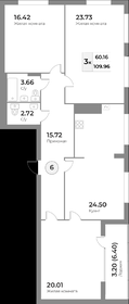 109 м², 3-комнатная квартира 19 000 000 ₽ - изображение 61
