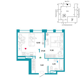 37,1 м², 1-комнатная квартира 5 000 000 ₽ - изображение 79