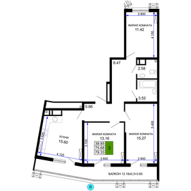 92,4 м², 3-комнатная квартира 12 600 000 ₽ - изображение 47