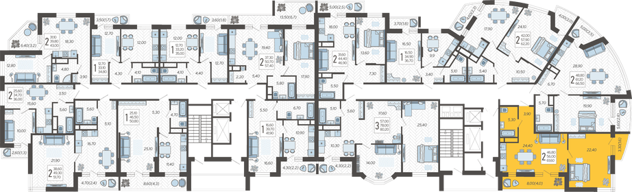 70 м², 2-комнатная квартира 6 200 000 ₽ - изображение 106