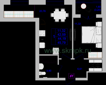 76 м², 1-комнатные апартаменты 15 500 000 ₽ - изображение 66