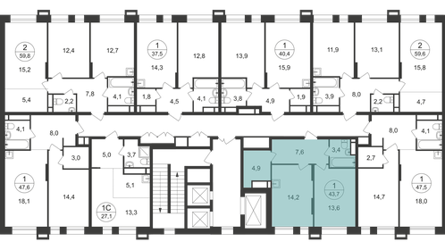 39,9 м², 1-комнатная квартира 12 618 710 ₽ - изображение 54