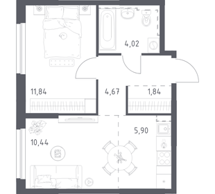 Квартира 38,7 м², 1-комнатная - изображение 1