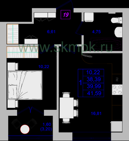 47,1 м², 1-комнатная квартира 6 900 000 ₽ - изображение 56