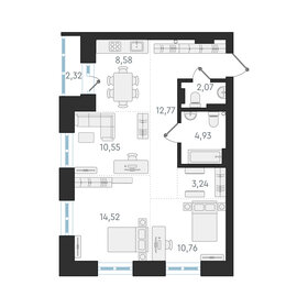 Квартира 67,4 м², 3-комнатная - изображение 1