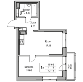 41,5 м², 1-комнатная квартира 7 100 000 ₽ - изображение 129
