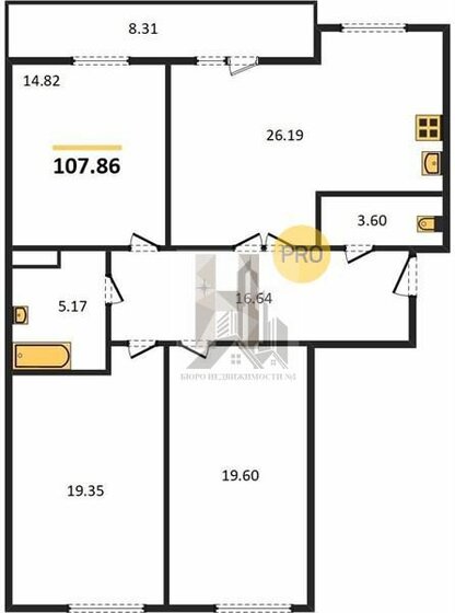 110 м², 3-комнатная квартира 28 660 000 ₽ - изображение 1