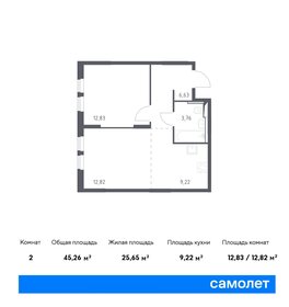 Квартира 45,3 м², 1-комнатная - изображение 1