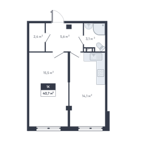41,6 м², 1-комнатная квартира 6 200 000 ₽ - изображение 50