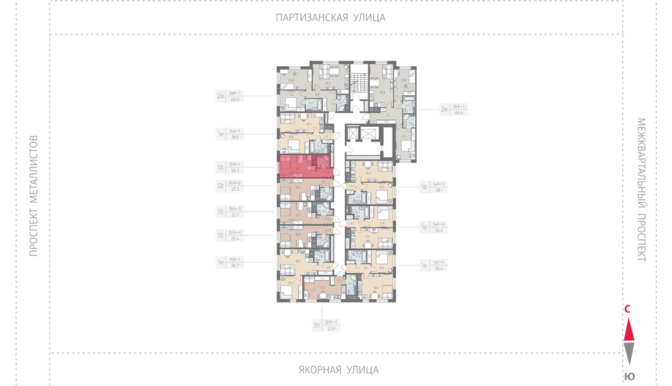 21,7 м², квартира-студия 7 898 800 ₽ - изображение 80