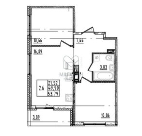 54,5 м², 2-комнатная квартира 9 571 618 ₽ - изображение 11