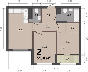 51,6 м², 2-комнатная квартира 7 790 000 ₽ - изображение 80