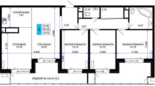 127,5 м², 4-комнатная квартира 15 172 500 ₽ - изображение 15