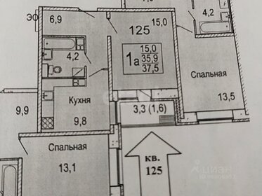 Квартира 35,8 м², 1-комнатная - изображение 1