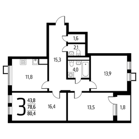 80,4 м², 3-комнатная квартира 18 741 240 ₽ - изображение 49