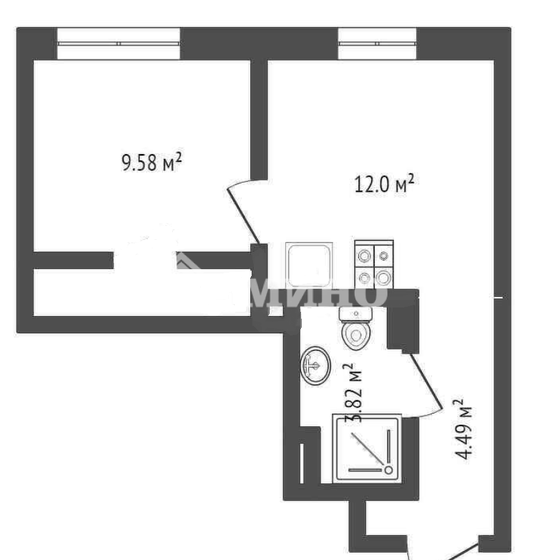 27 м², 1-комнатная квартира 6 500 000 ₽ - изображение 1