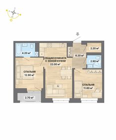 69 м², 2-комнатная квартира 6 799 000 ₽ - изображение 6