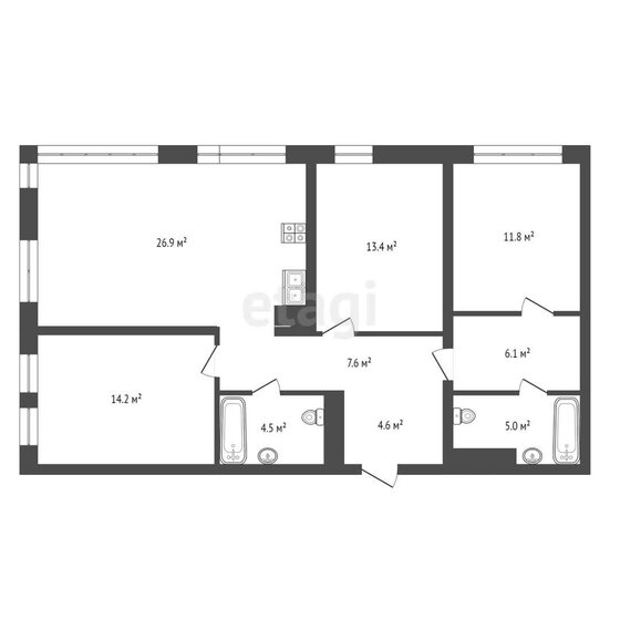 94 м², 3-комнатная квартира 13 499 000 ₽ - изображение 1