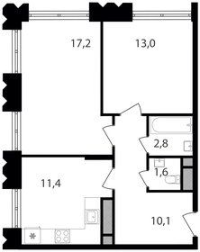 Квартира 56,1 м², 2-комнатная - изображение 1