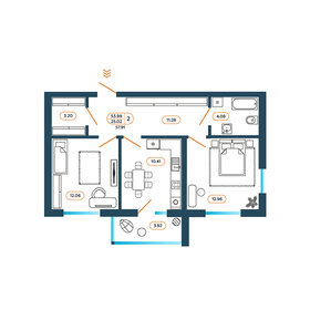 Квартира 57,9 м², 2-комнатная - изображение 1