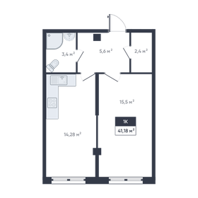 41,6 м², 1-комнатная квартира 6 200 000 ₽ - изображение 39