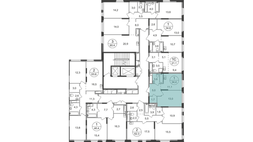 Квартира 34,4 м², 1-комнатная - изображение 2