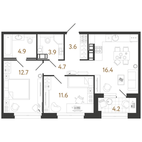 Квартира 57,8 м², 2-комнатная - изображение 1