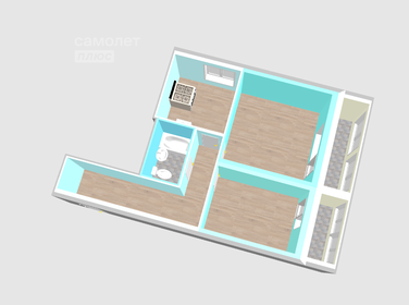 Квартира 54,6 м², 2-комнатная - изображение 2