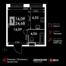 Квартира 24,7 м², студия - изображение 1