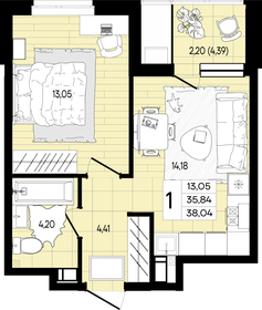 45 м², 1-комнатная квартира 4 100 000 ₽ - изображение 43