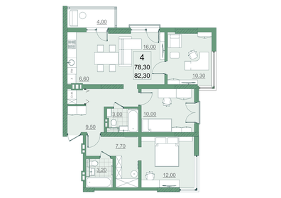 Квартира 78,3 м², 4-комнатная - изображение 2