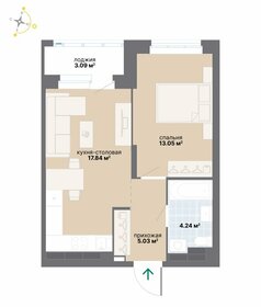 Квартира 43,3 м², 1-комнатная - изображение 1