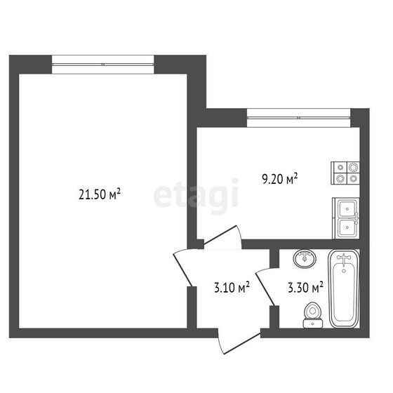 37 м², 1-комнатная квартира 4 800 000 ₽ - изображение 1