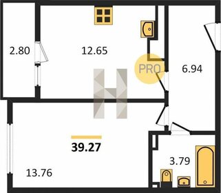 Квартира 39,3 м², 1-комнатная - изображение 2