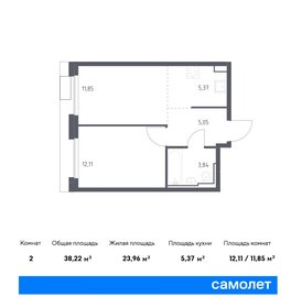 Квартира 38,2 м², 1-комнатная - изображение 1