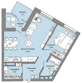 55 м², 2-комнатная квартира 7 553 980 ₽ - изображение 14