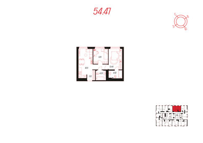 53,3 м², 2-комнатная квартира 6 200 000 ₽ - изображение 105