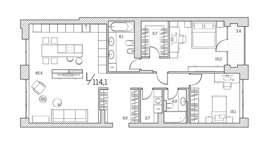 119 м², 3-комнатные апартаменты 30 360 000 ₽ - изображение 10