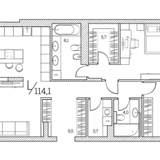 Квартира 115,4 м², 3-комнатные - изображение 2