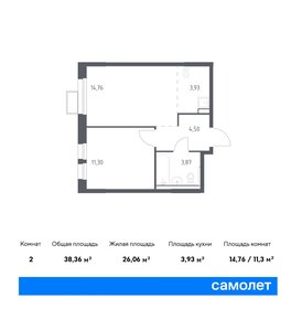 Квартира 38,4 м², 1-комнатная - изображение 1