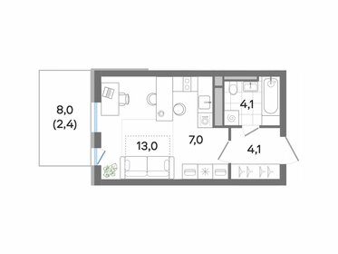 Квартира 29,3 м², студия - изображение 1