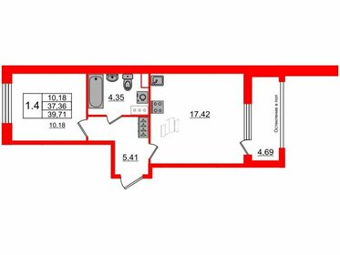 Квартира 37,4 м², 1-комнатная - изображение 1