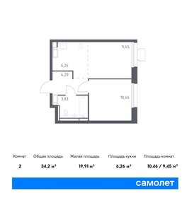 Квартира 34,2 м², 1-комнатная - изображение 1