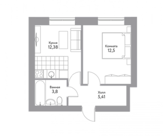 34,4 м², 1-комнатная квартира 3 199 200 ₽ - изображение 42