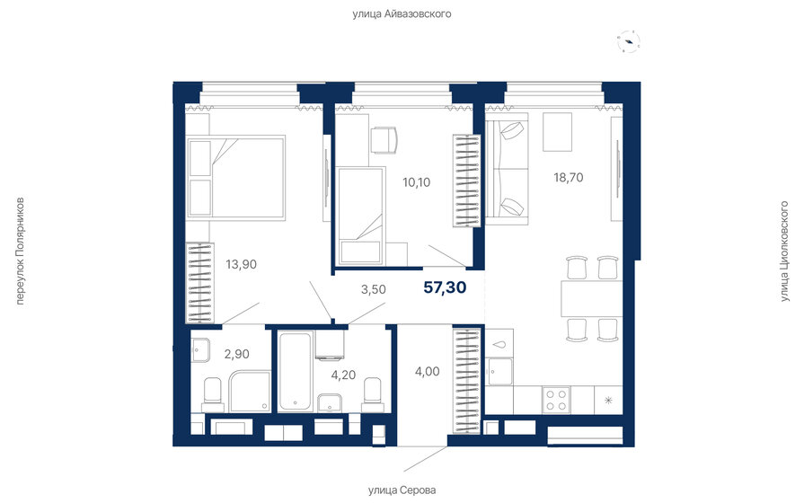 53 м², 2-комнатная квартира 9 290 000 ₽ - изображение 81